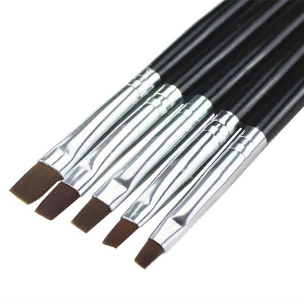 Eksklusivt sæt til neglekunst - 5 sorte UV-pensler & Dotting