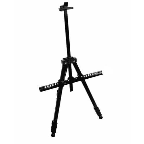 Malerstaffeli A-form justerbart 77-160 cm sort med etui