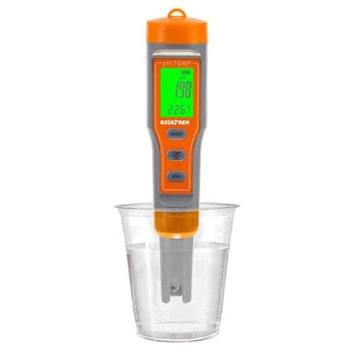 pH-måler med ATC og termometer 0-14 pH inkl. buffere+batterier