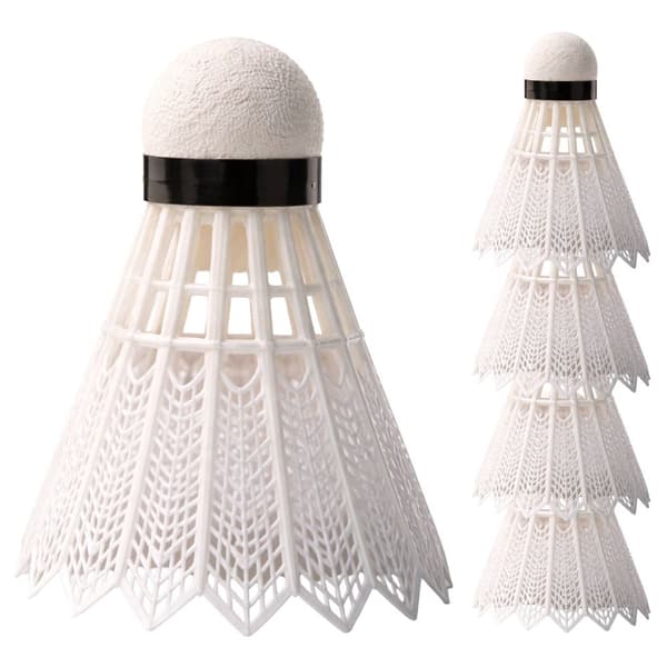 Badmintonbollar i nylon, vit 5-pack