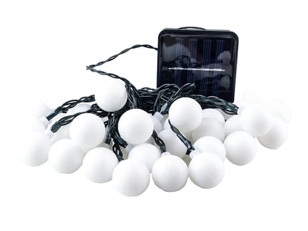 Solcelledrevet lyskæde 20 LED multicolor 4,5 m 8 tilstande