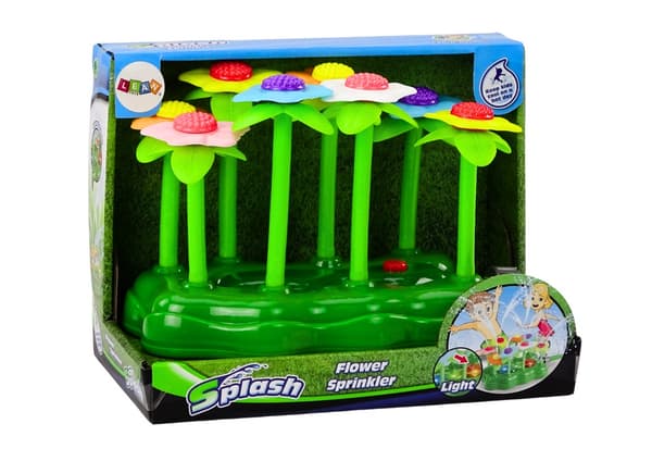 Vandsprinkler legetøj med LED-lys, slangeforbindelse, 3+ år