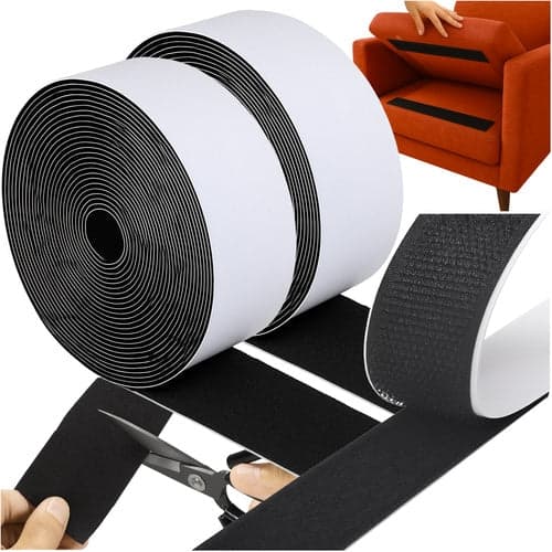 Selvklæbende velcrotape sort 5 cm x 5 m krog/loop 2-pak