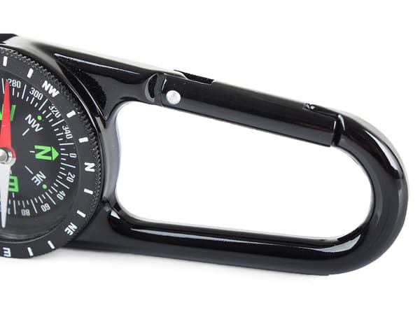 Taskukompassi metallia, pyörivällä kompassiruusulla ja hakasella, 11 cm
