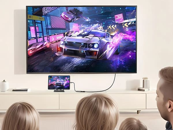 USB-C til HDMI-adapter 4K 60Hz 18 cm kabel sølv/sort