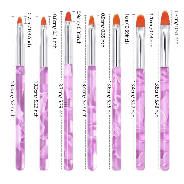 Negleværktøj - 7 Pensler & 5 Dotting Tools til Perfekt