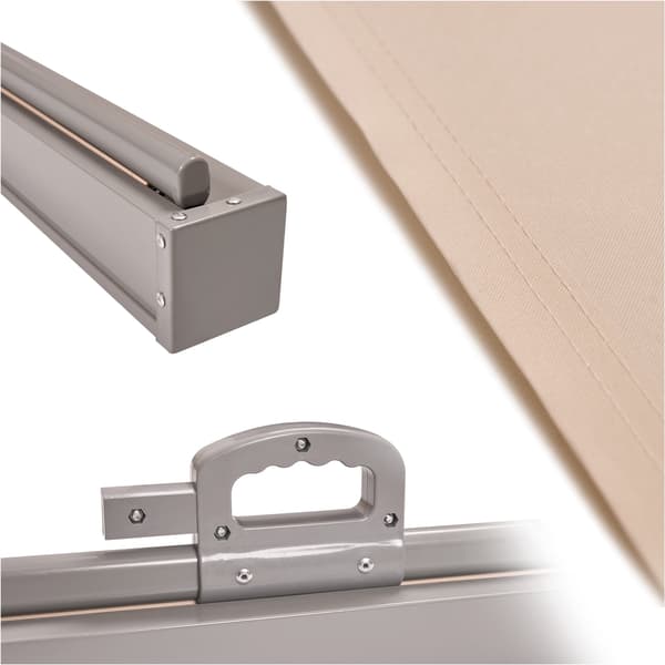 Sideterrassemarkise 400x180 cm beige vind- og læskærm polyester