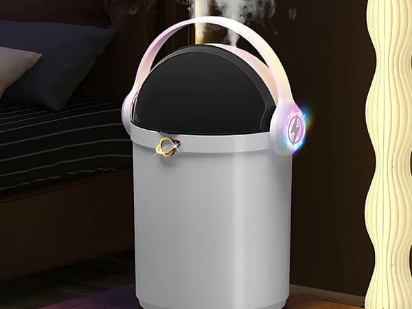 Luftfuktare 2 l med dubbla munstycken aromaterapi LED, USB vit