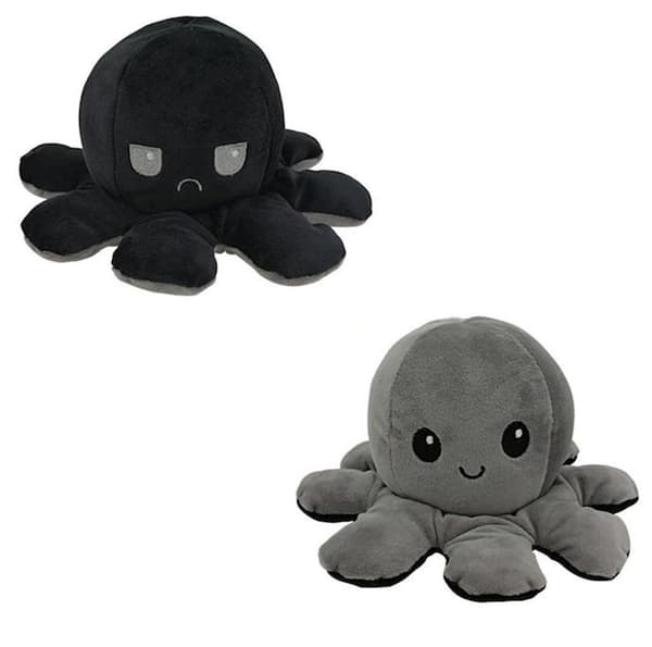 Dobbeltsidet vendbar blæksprutte plyslegetøj, Reversible Octopus