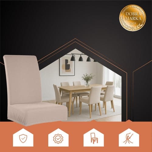 Stolsöverdrag 6-pack elastiska beige 65x40x35 cm universella