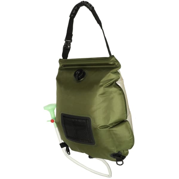 Solardusch 20 L campingdusch grøn med termometer og slange 65 cm