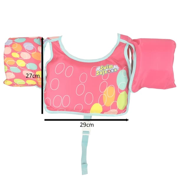 Flydevest med ærmer til børn 3-6 år 19-30 kg pink