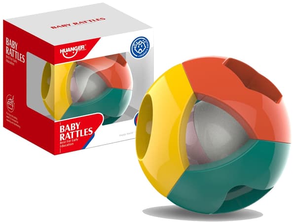 Ranglebold til baby 0+ måneder, plast, 9 cm, flere farver