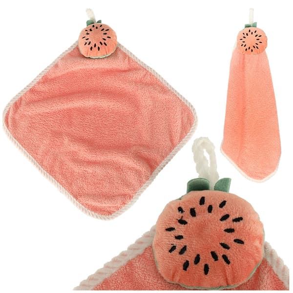 Børnehåndklæde 30x30 cm pink vandmelon med ophængsloop
