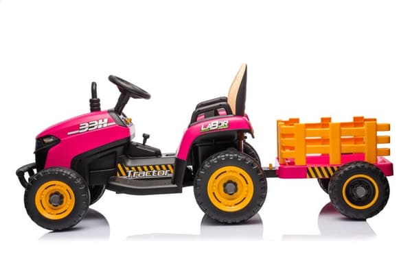 Batteridriven lektraktor för barn rosa BBH-030
