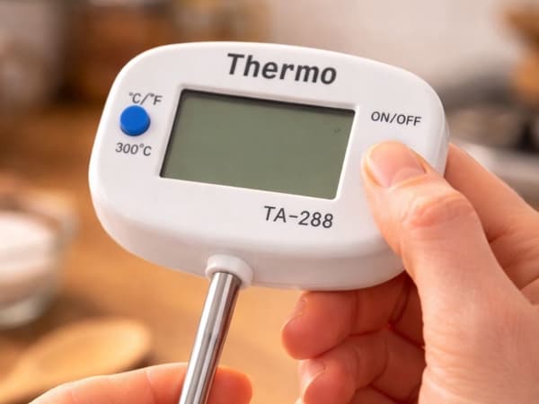 Digital kökstermometer med stekspett LCD 300°C vit