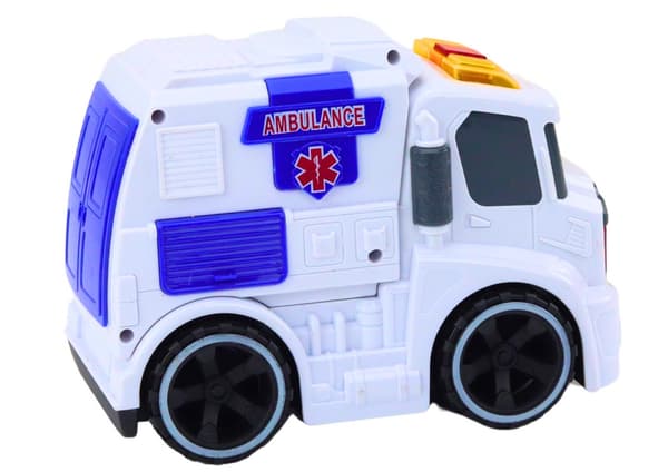 Legetøjsambulance 19 cm med lys og lyd, selvkørende, 3+ år