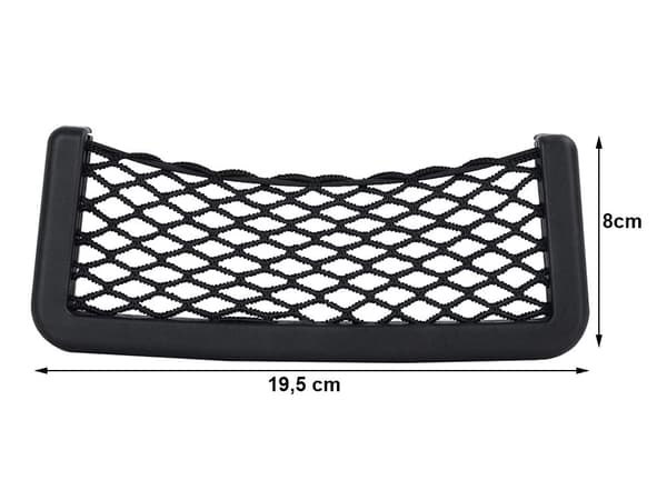 Bilorganisator netlomme 19,5x8 cm selvklæbende sort