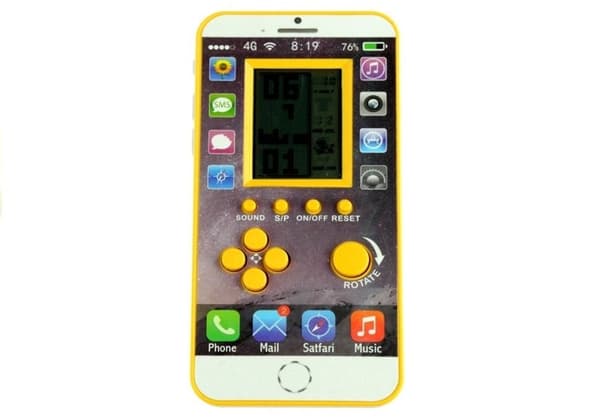 Bærbart Tetris-håndspil i mobiltelefonformat 14 cm