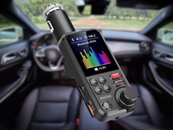 Bluetooth FM-lähetin 5.0 autoadapteri handsfree USB QC 3.0 12–24V
