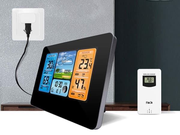 Trådlös väderstation med extern sensor LCD termometer/hygrometer