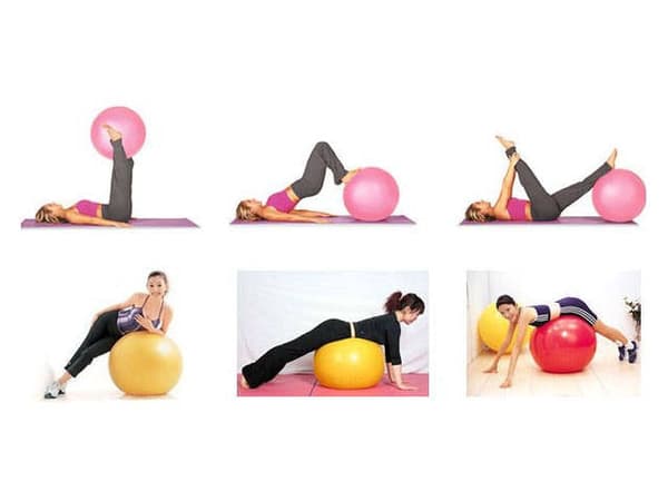 Gymnastikbold 65 cm PVC lilla med pumpe