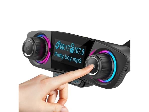 FM-sender Bluetooth 5.0 biladapter 12/24V 2x USB AUX SD