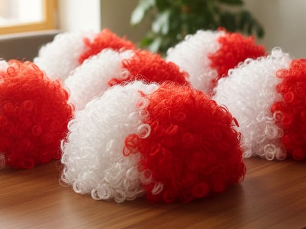 Afroperuk supporterperuk vit/röd one size polyester