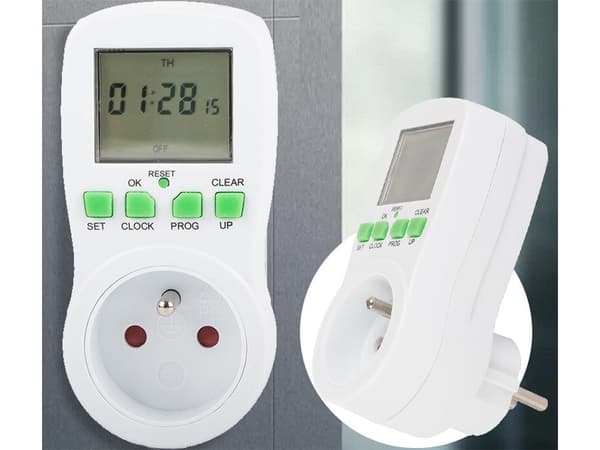 Digital timerkontakt 230V 16A 3680W LCD 16 program nedräkning