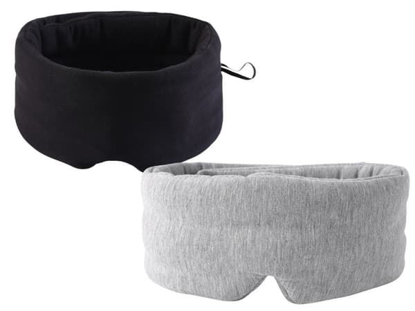 Sovemaske i polyester 70 x 10 cm sort/grå lysblokerende (tilfældig farve)