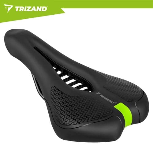 Cykelsadel ergonomisk blød polstring 28x14 cm sort universal