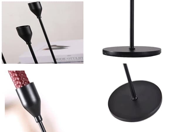 Ljusstakar metall 3-pack mattsvart