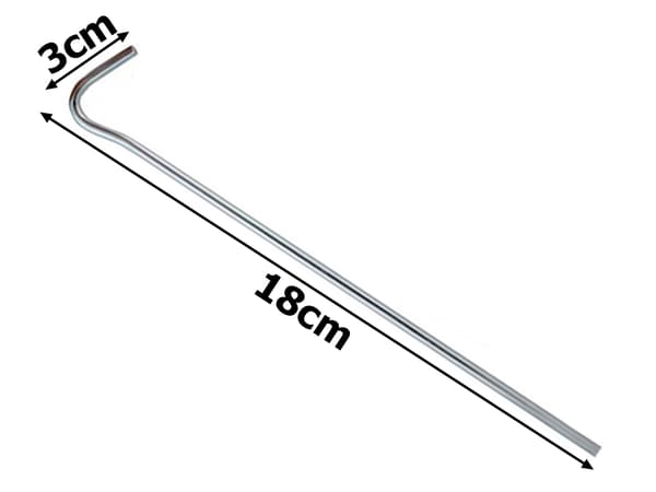 Tältpinnar i stål 18 cm 20-pack silver