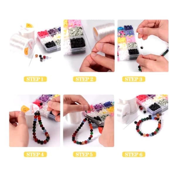 Transparent elastisk tråd til smykkefremstilling med perler –