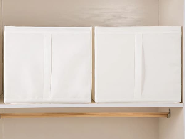 Förvaringsbox kläder polyester vit 31x34x33 cm