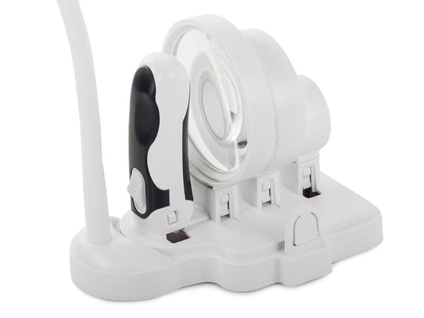 Bordslupp med LED 2-i-1 handlupp 3 linser 2,5x/5x/16x