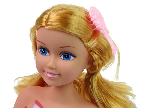 Dukkehoved til hårstyling med tilbehør, blond, 3+ år