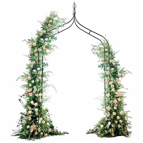 Havepavillon espalier til klatreplanter stål sort 265 cm