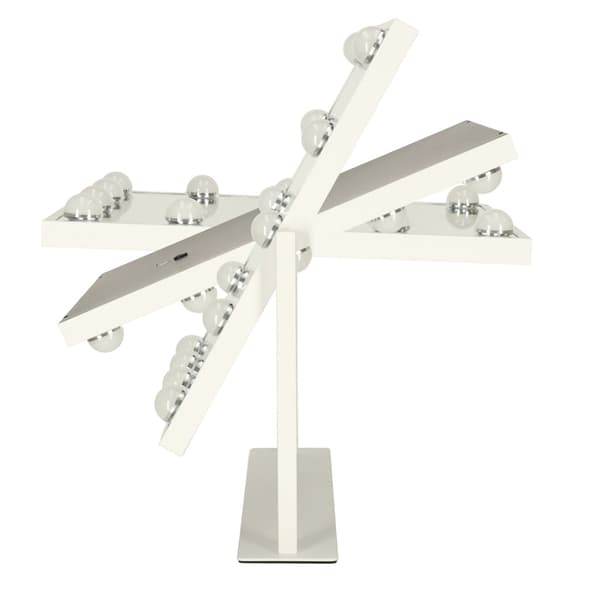 LED-makeupspejl 12 LED dæmpbar 3 lysindstillinger USB 30x40 cm