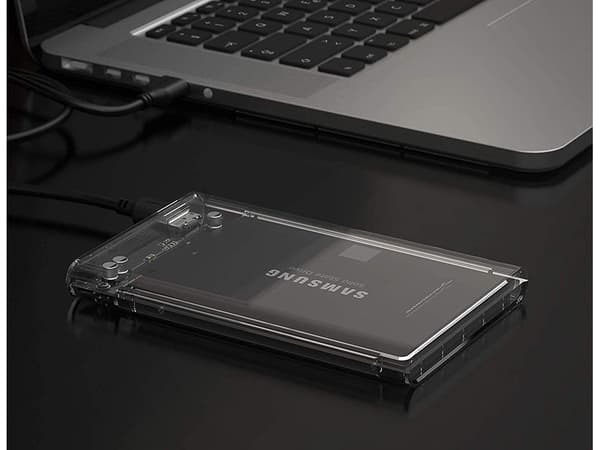 Harddiskkabinet 2,5 SATA til USB 3.0 transparent med USB-kabel