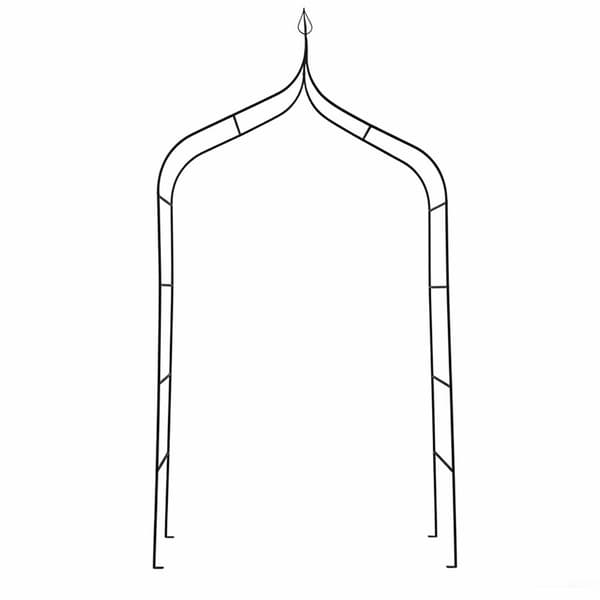 Havepavillon espalier til klatreplanter stål sort 265 cm