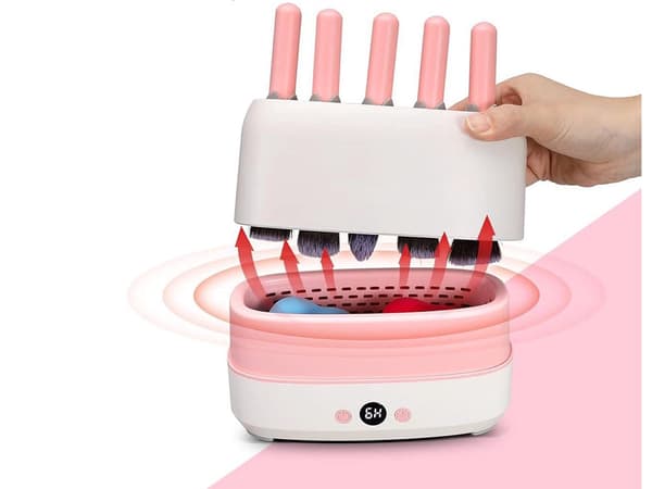 Elektrisk børretørrer til makeupbørster 12 stk med timer, USB 10 W