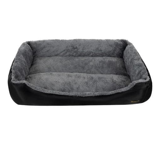 Hundeseng L 65x50x13 cm grå/sort maskinvask 30°C