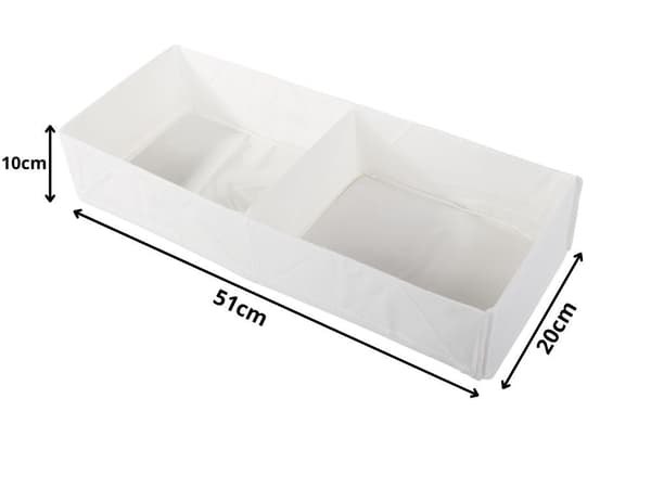 Förvaringsorganisatör för underkläder/strumpor 2 fack polyester