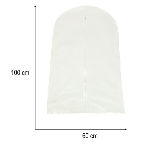 Klädöverdrag för kostym/klänning 100x60 cm transparent polyester