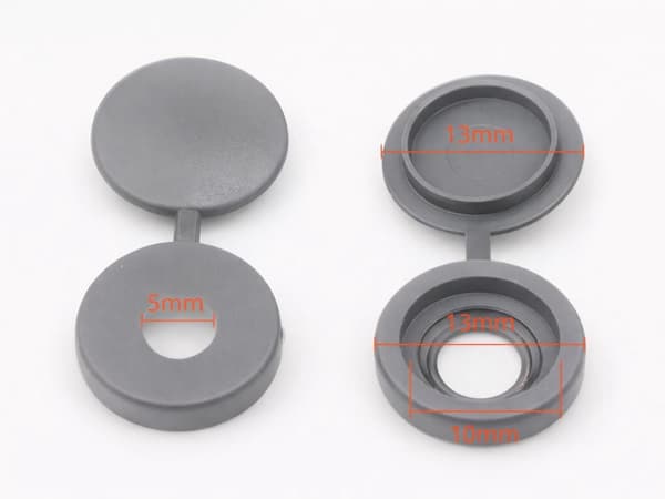 Skruebeskyttelse dæklåg 13 mm lysgrå plast, 100-pack