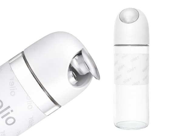 Oljedispenser i glas 510 ml med gravitationslock vit
