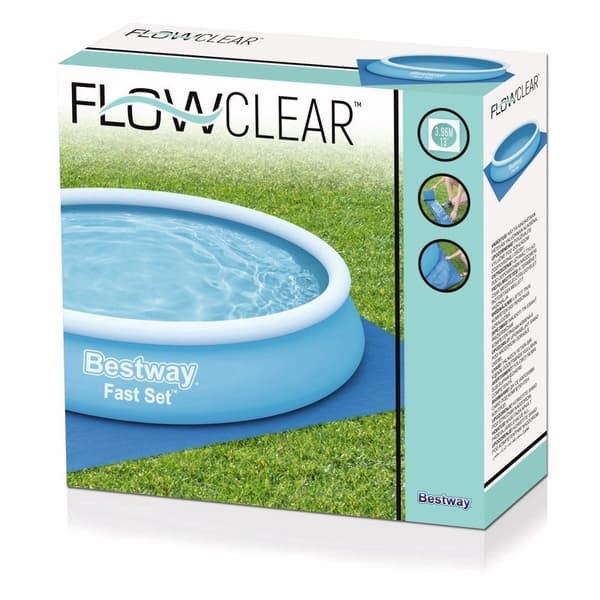 Beskyttelsesmåtte til pool 396x396 cm foldbar PVC blå