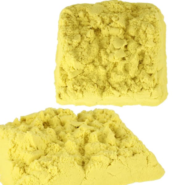 Sensorisk sand til børn 1 kg gul i pose, 3+