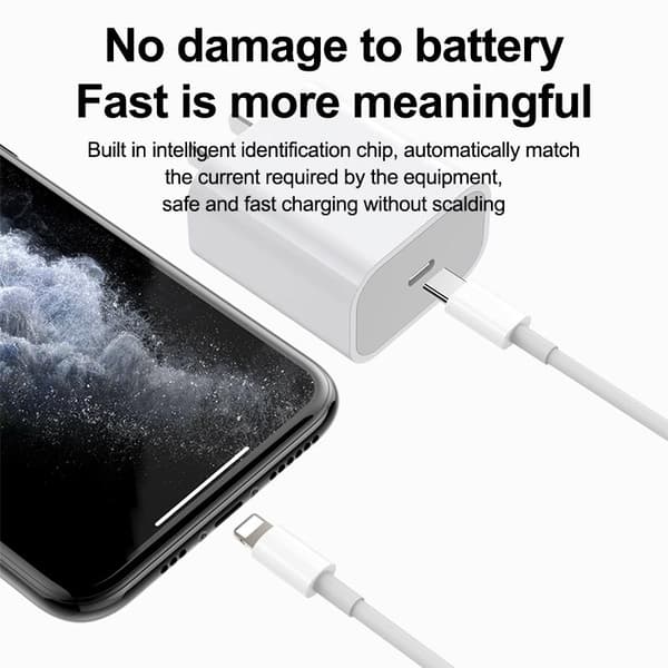 iPhone Oplader Hurtigoplader - Adapter + Kabel 25W lightning - USB-C 2m